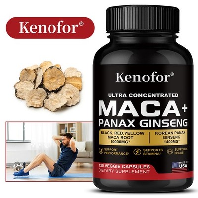Maca Root Capsules 10000mg-30/60/120 Pills-Red, Yellow,Black Maca Supplements