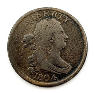 1804 Draped Bust Half Cent 1/2C Copper Early American Rare US Coin LOW MINTAGE