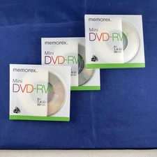 Memorex mini DVD-RW 2X 1.4GB 30 Min 8cm - Lot Of 3 - New/Sealed Discs