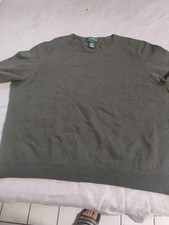 Ralph Lauren Olive Women's 100 Cashmere Sweater Short Sleeve Size 3X