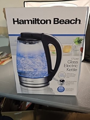 Hamilton Beach 1.7L Electric Tea Kettle, Water Boiler & Heater, Mesh Filter Auto