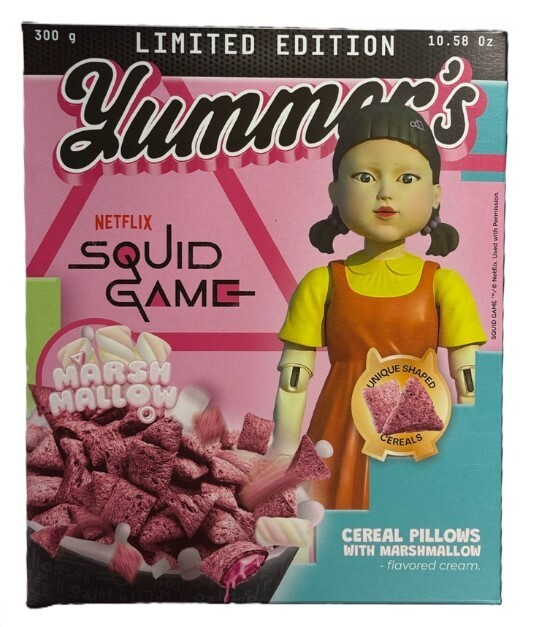 YUMMERS SQUID GAME MARSHMALLOW CEREALS 300g NETFLIX LIMITED EDITION MHD: 09.2025