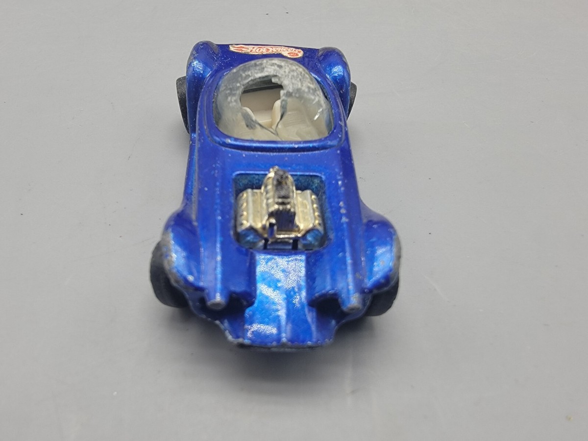 Vintage Mattel Hot Wheels Redline 1968 Blue Beatnik Bandit Bubble