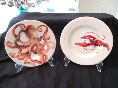 Emma Bridgewater Shellfish Octopus & Crayfish Salad Plates 8-1/2