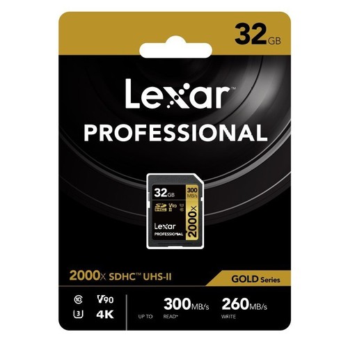 Lexar Professional 2000X SDHC/SDXC UHS-II SD Card 32G Rransfer Speed 300MB - Picture 1 of 1