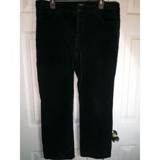 CHAPS Black Velvet Corduroy Pants Straight Leg Stretch Comfort Classic
