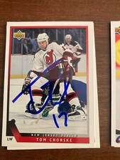 New jersey Devils Tom Chorske Signed 1994 Upper Deck Card