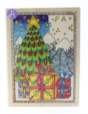 Hampton Art Happy Holidays Christmas Tree Wooden Rubber Stamp