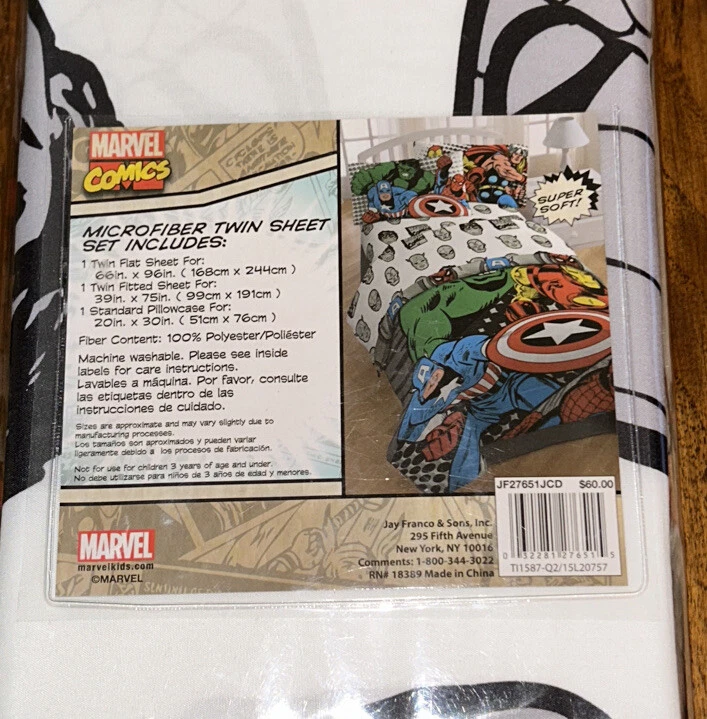 Nuevo Juego de Hojas Doble Microfibra Super Suave Marvel Comics 3 Piezas Sellado Foto 4 de 4