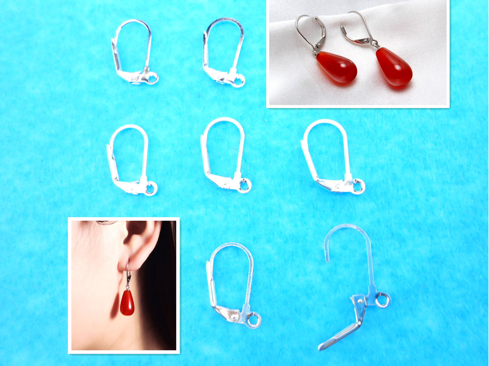 20PCS Lever Back Earring Findings Silver Plated Loo French Ear Clip HOT