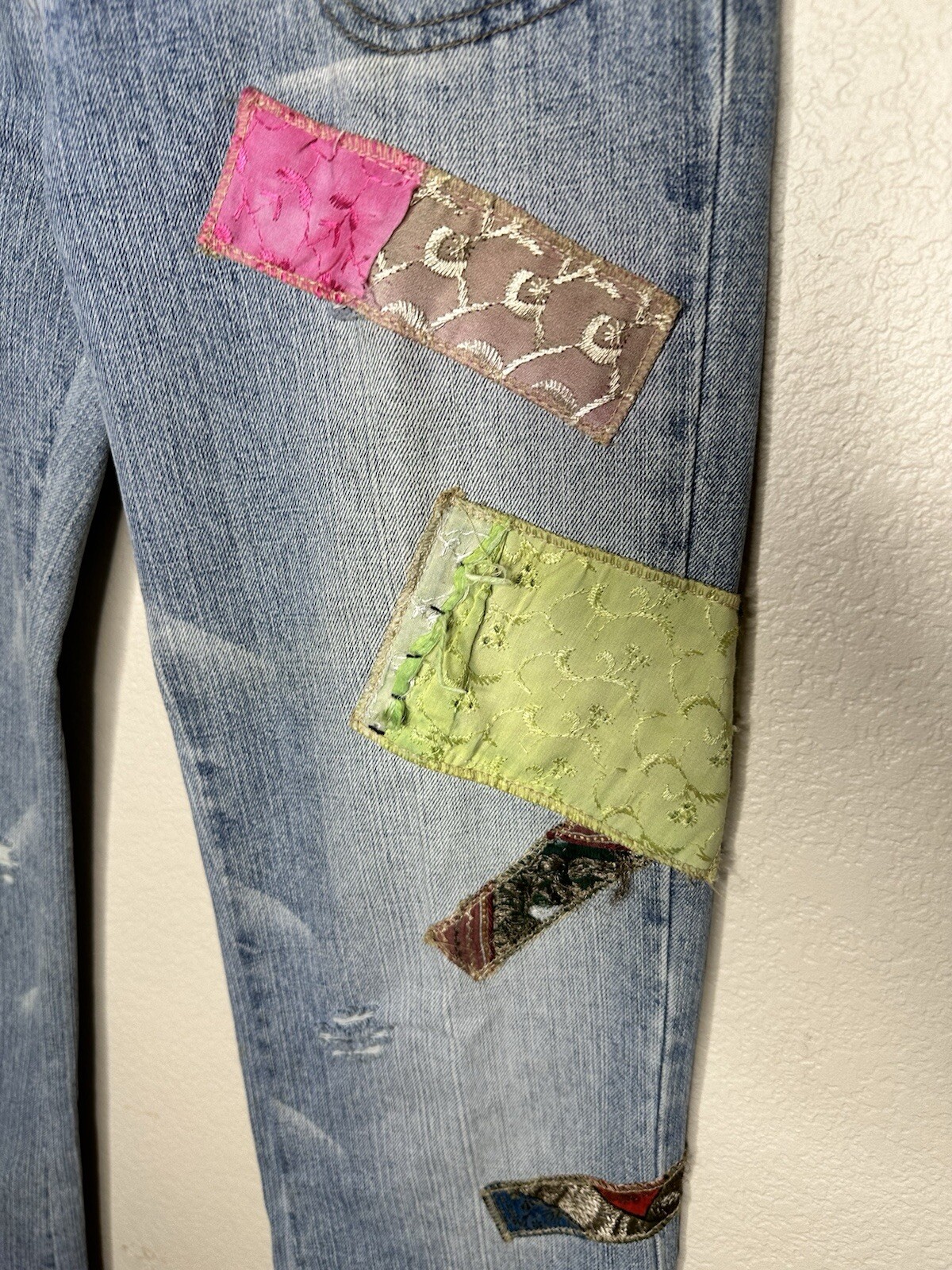 Jeans Rinascimento Patchwork Italy Light Wash wid… - image 7