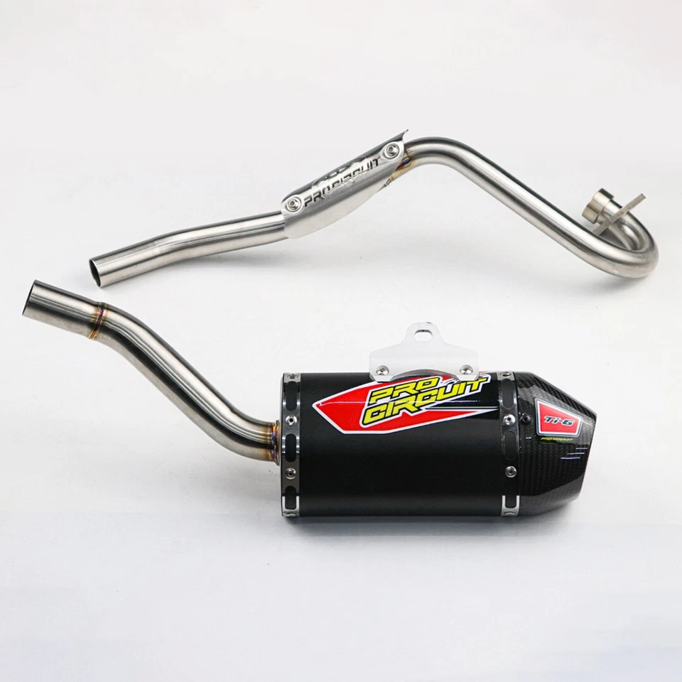BLACK EXHAUST FULL SYSTEM STAINLESS PIPE CARBON FIT FOR HONDA CRF 110 CRF 110F Foto 4 de 4