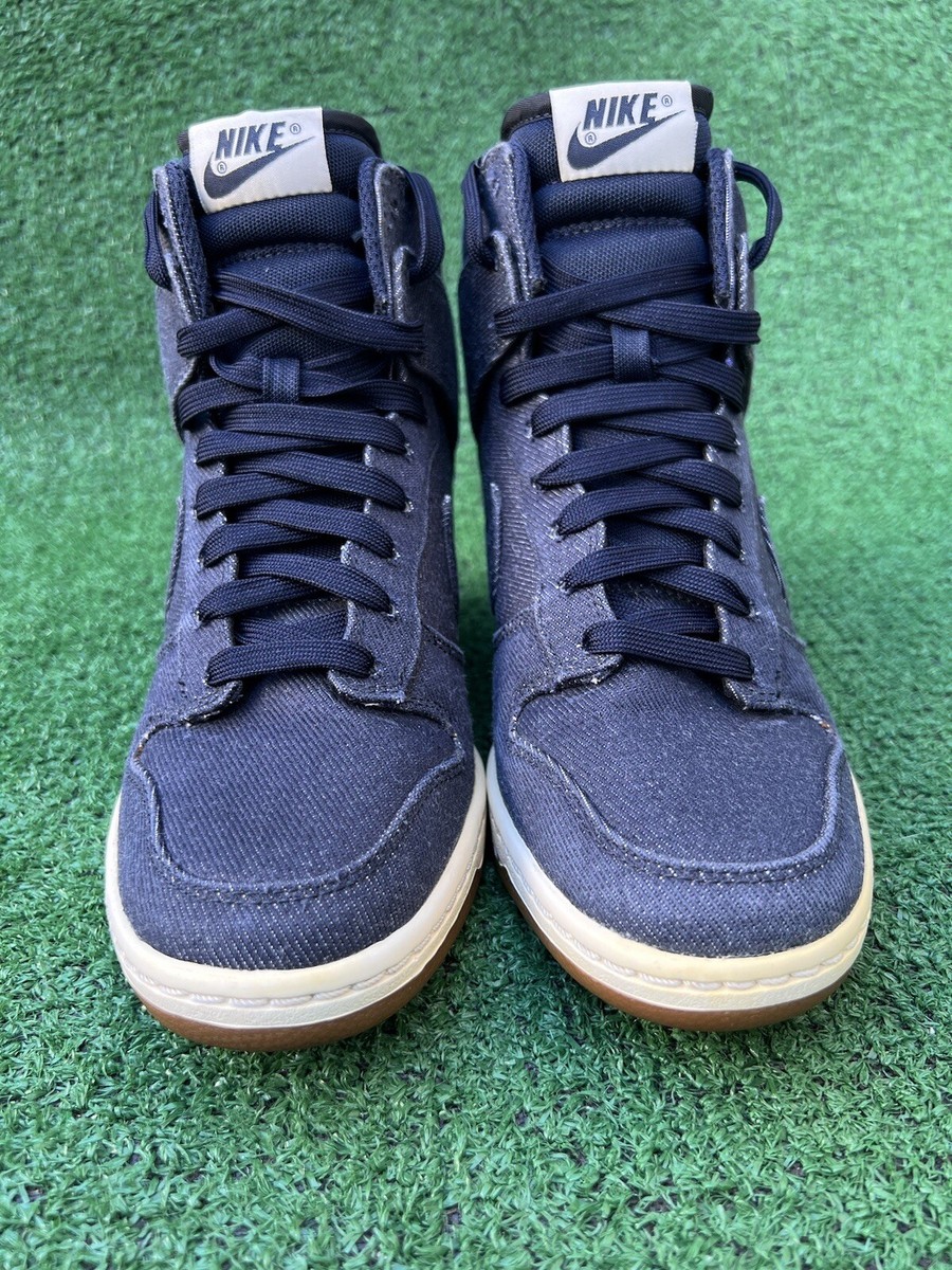 Nike Dunk Sky Hi Hidden Wedge Shoes 644877-400 Blue Denim