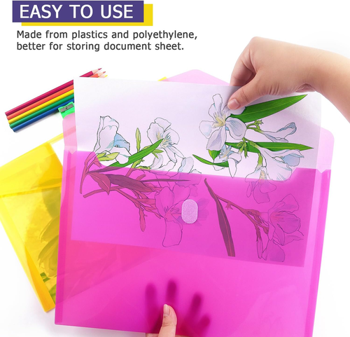 Tamaki 6 Pack Plastic Envelopes Poly Envelope Folder Clear Document Plastic File - Picture 5 of 7