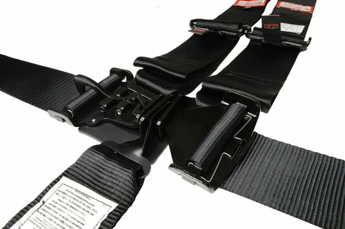 USAC ALL BLACK LATCH & LINK RACING HARNESS 5 POINT SFI 16.1 ROLL BAR MOUNT - Picture 3 of 8