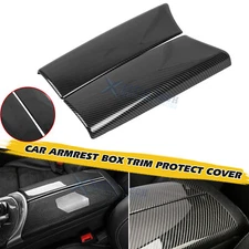 For Benz C Class W205 Inner Armrest Box Carbon Fiber ABS Decorative Overlay Trim