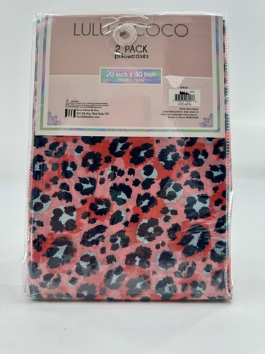 Pillowcases 2pc Lulu & Coco Maha 20” X 30” Leopard Microfiber NEW Cheetah Pink - Picture 4 of 4