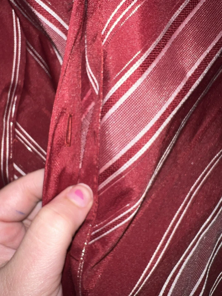 Cato womens silver and red striped button down long sleeve blouse plus 14W/16W - Image 4 of 4