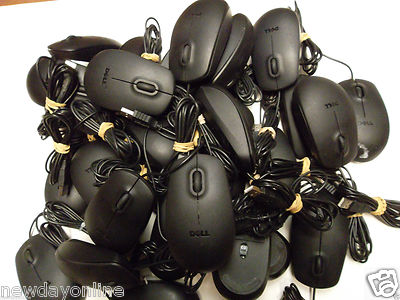LOT-20 Dell Black Optical 2-Button Mouse w/Scroll Wheel 9RRC7 5Y2RG 11D3V RGR5X