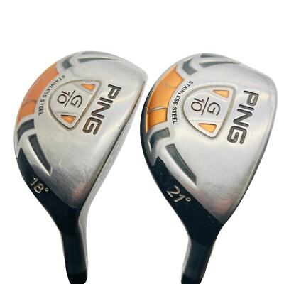 Ping G10 Hybrid Ladies Flex ULT-129 Ultra Light LOT of 2 18* and 21* Loft RH 39''