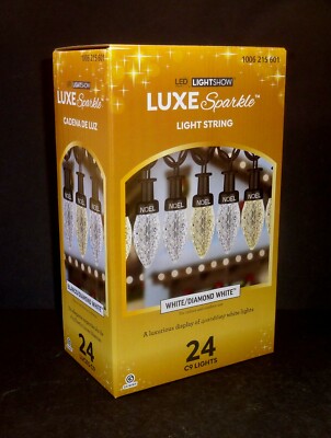 NEW Gemmy Lightshow Luxe Sparkle White/Diamond White LED C9 String Lights 1 box