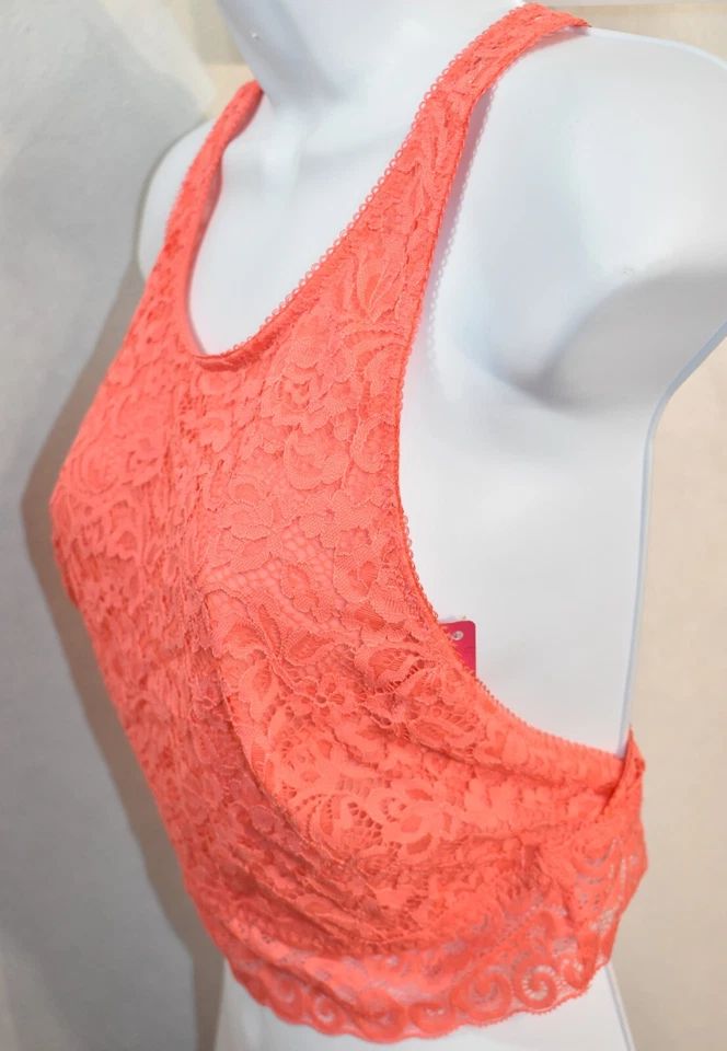 Xhilaration Bra Bralette Lace Coral High Neck Size X-Large - Image 4 of 4