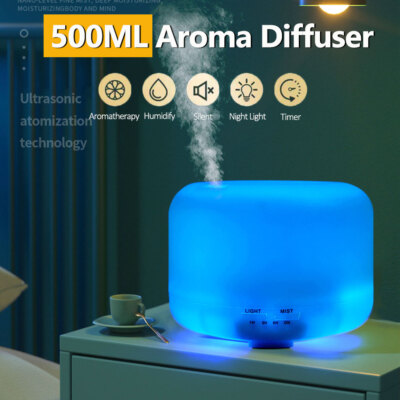 500ML Car Aroma Humidifier Air Purifier Mini Freshener Essential Oil Diffuser