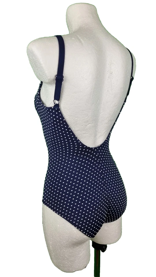 Lidea Badeanzug Größe 36 C - 38 B, C -40 B Cup Bademode Blau Weiß Reißverschluss - Bild 3 von 4