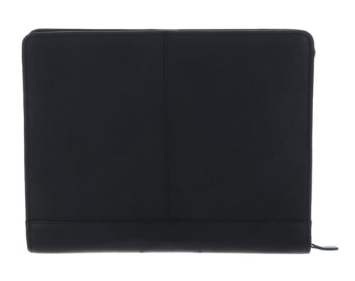 Bodenschatz Schreibmappe Notebook Blockklemme DIN A4 Schwarz Black Leder Neu - Bild 4 von 5
