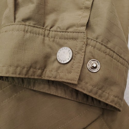 Chaps Ralph Lauren Jacket Mens Large Khaki Field Chore Barn Coat Hook Loop Clasp - Picture 8 of 22