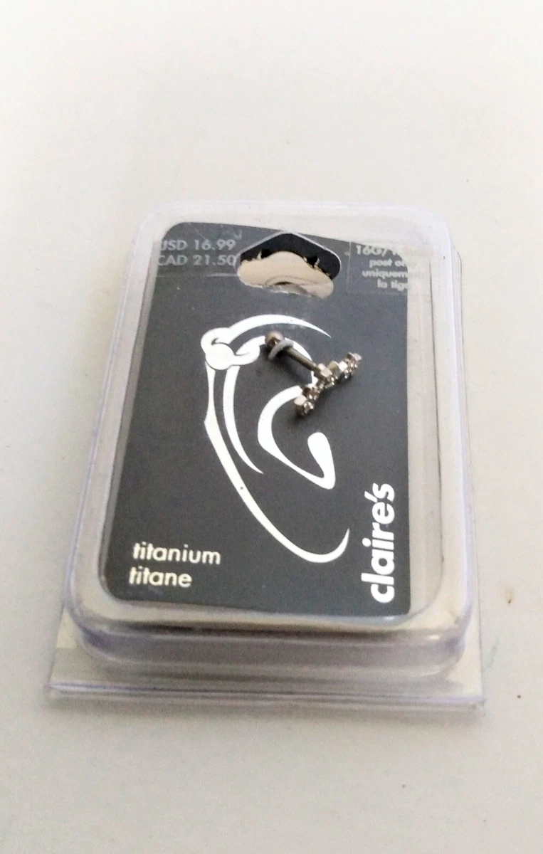 NEW Claire s Titanium Ear Piercing Post Only 16G 1.2mm 3 Stars