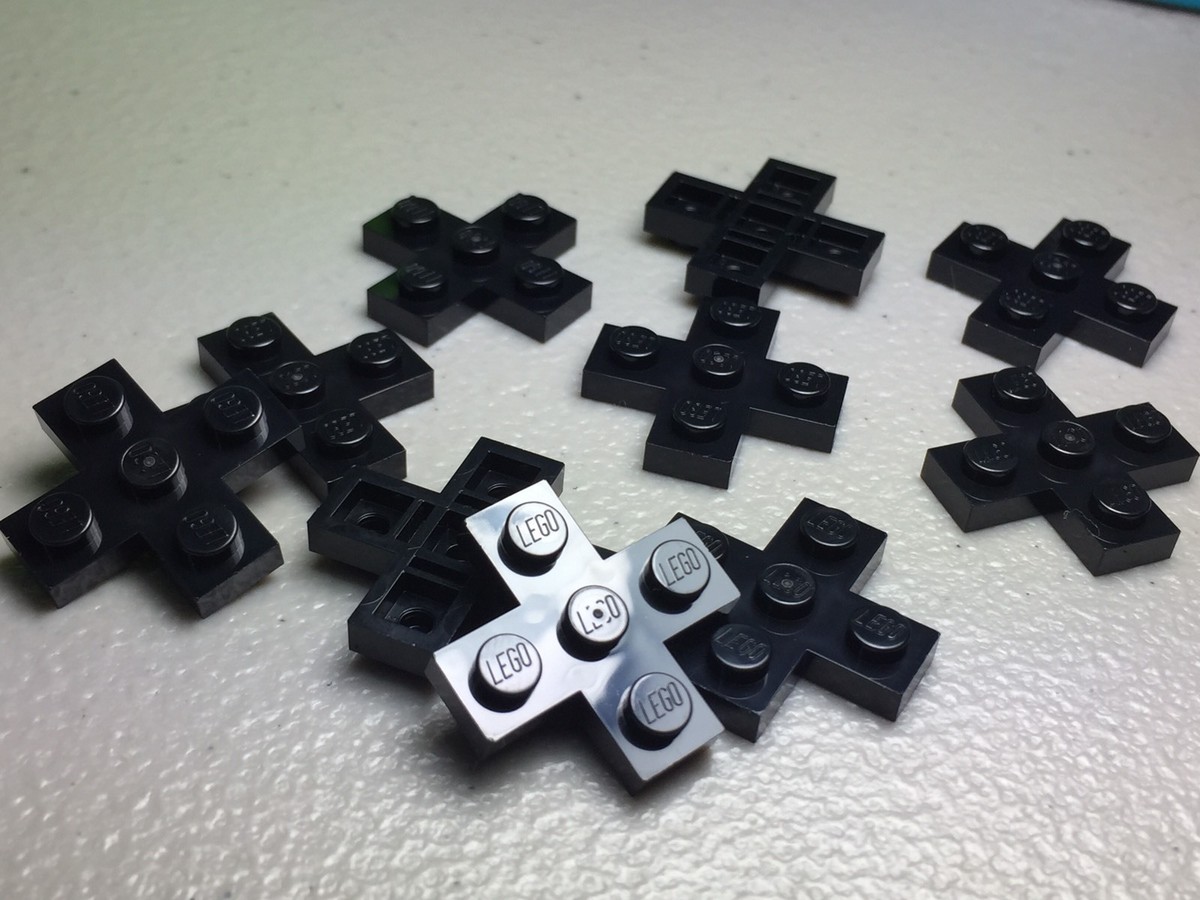 NEW Black LEGO PLATE 3X3 CROSS 15397 (X10) AIRCRAFT CITY PARTS