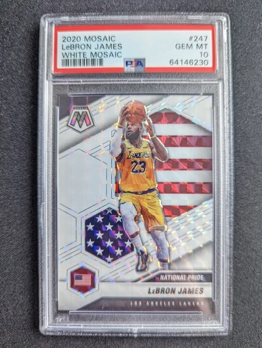 2020 Mosaic Lebron James White /25 PSA 10   free psa holder nice card!!!