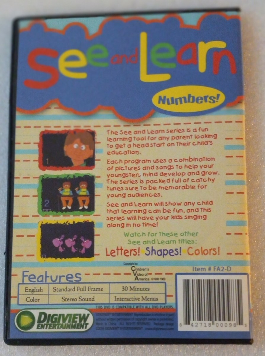 See and Learn Numbers DVD For Preschool and Kindergarden | eBay