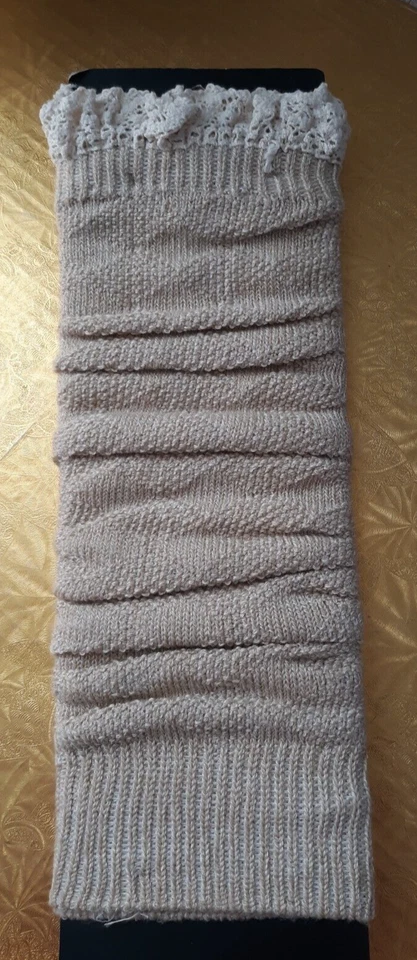 Preciosos calentadores de piernas JOE BOXER beige crema encaje mujer tejido Foto 3 de 3