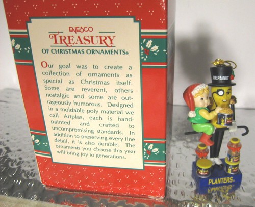 MR PEANUT CASCANUECES ORNAMENTO Tis The Season To Be Nutty PLANTERS Enesco '96 Sin usar, en caja - Imagen 8 de 9