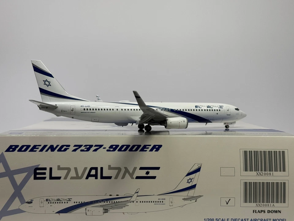 JC Wings 1:200 El Al Boeing 737-900 4X-EHD aletas hacia abajo JC20081A Foto 2 de 2