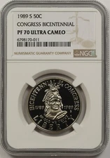 1989-S Congress 50C NGC PF 70 Ultra Cameo Modern Commemorative Half Dollar