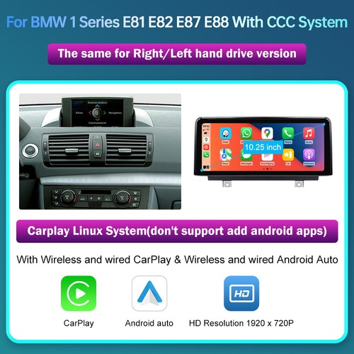 For BMW CCC E81 E82 E87 E88 10.25' Wireless CarPlay Touchscreen Car Stereo - Picture 5 of 15