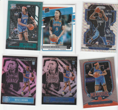 MOSES BROWN LOT (6) W/ 5 2020-21 ROOKIES ILLUSIONS RUBY MARQUEE RC
