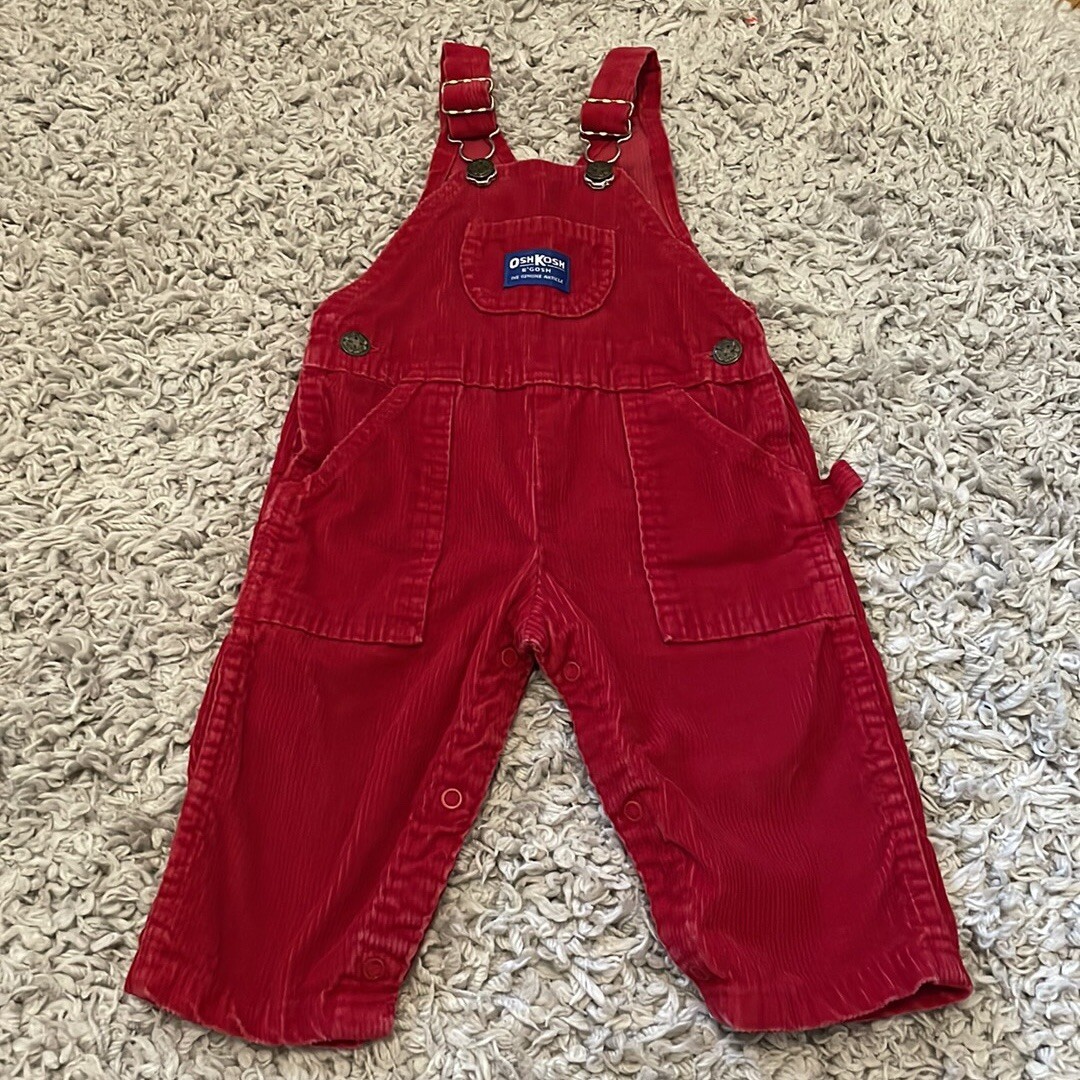 vintage oshkosh オーバオール Vintage Oshkosh B'Gosh Red Corduroy Overalls, Union Made in