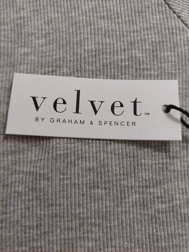 NUOVO! T-shirt Velvet By Graham & Spencer Bayler scollo a scoop L/S grigio erica 2 x $99 - Foto 5 di 11