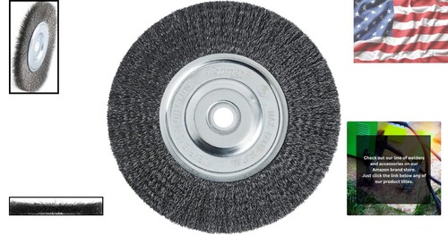 Durable 6-Inch Wire Bench Wheel Brush for Paint and Rust Removal - Max 6,000 RPM - Picture 2 of 11