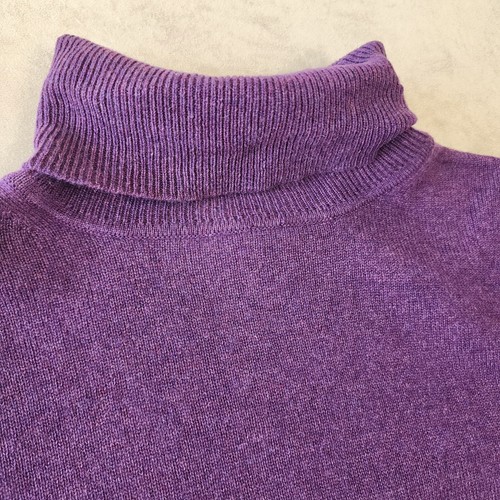 Apt 9 100 % Kaschmir lila Rollkragen gerippte Säume Stretch Pullover Größe Medium - Bild 8 von 13