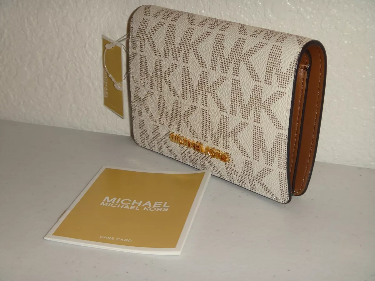 Logo slim wallet michael on sale kors