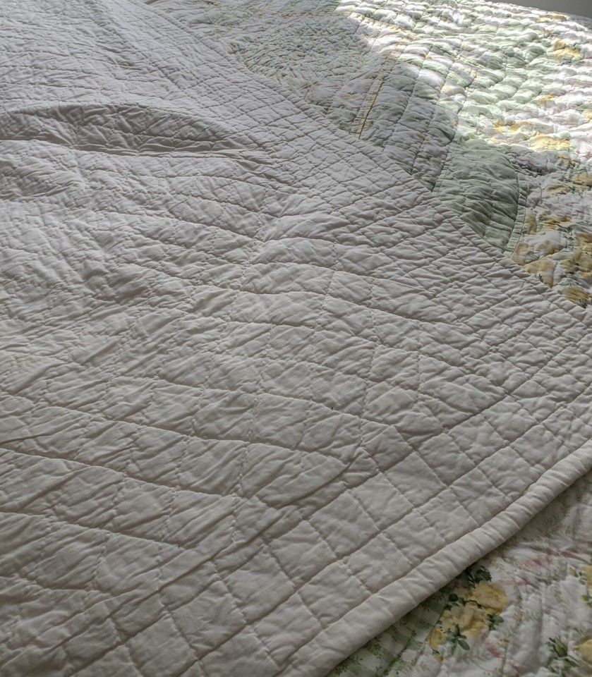 Beautiful Heavy Cotton King Size Quilt VGC eBay