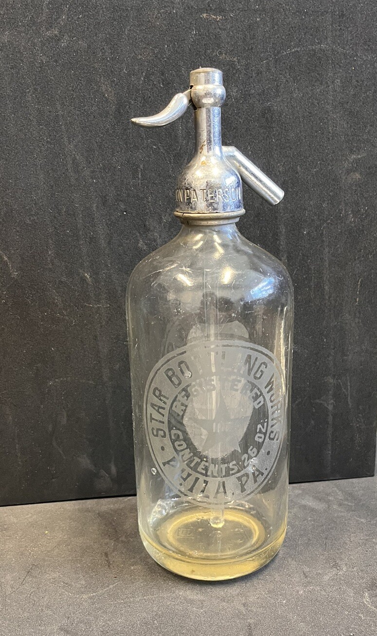 Star Bottling Works Philadelphia Philly Vintage Antique Glass Seltzer Bottle