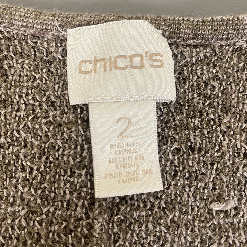 Cárdigan plumero largo tejido Chico's frente abierto suéter para mujer talla 2/grande EE. UU. Foto 3 de 4