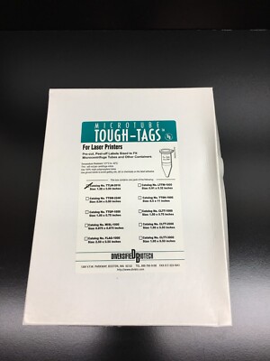 Diversified Biotech Cat No TTLW-2016 Microtube Tough Tags 1.28'' x 0.50''