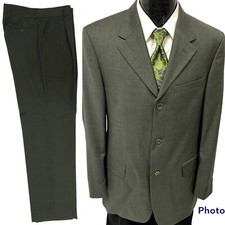 Gianni Versace Versus Men Gray 3 Button Lightweight Modern Wool Suit 38 R 32/31